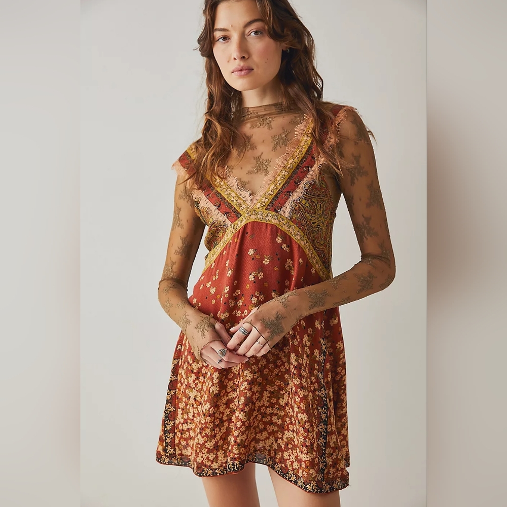 NWT Free People East Willow Trapeze Slip Dress - XS